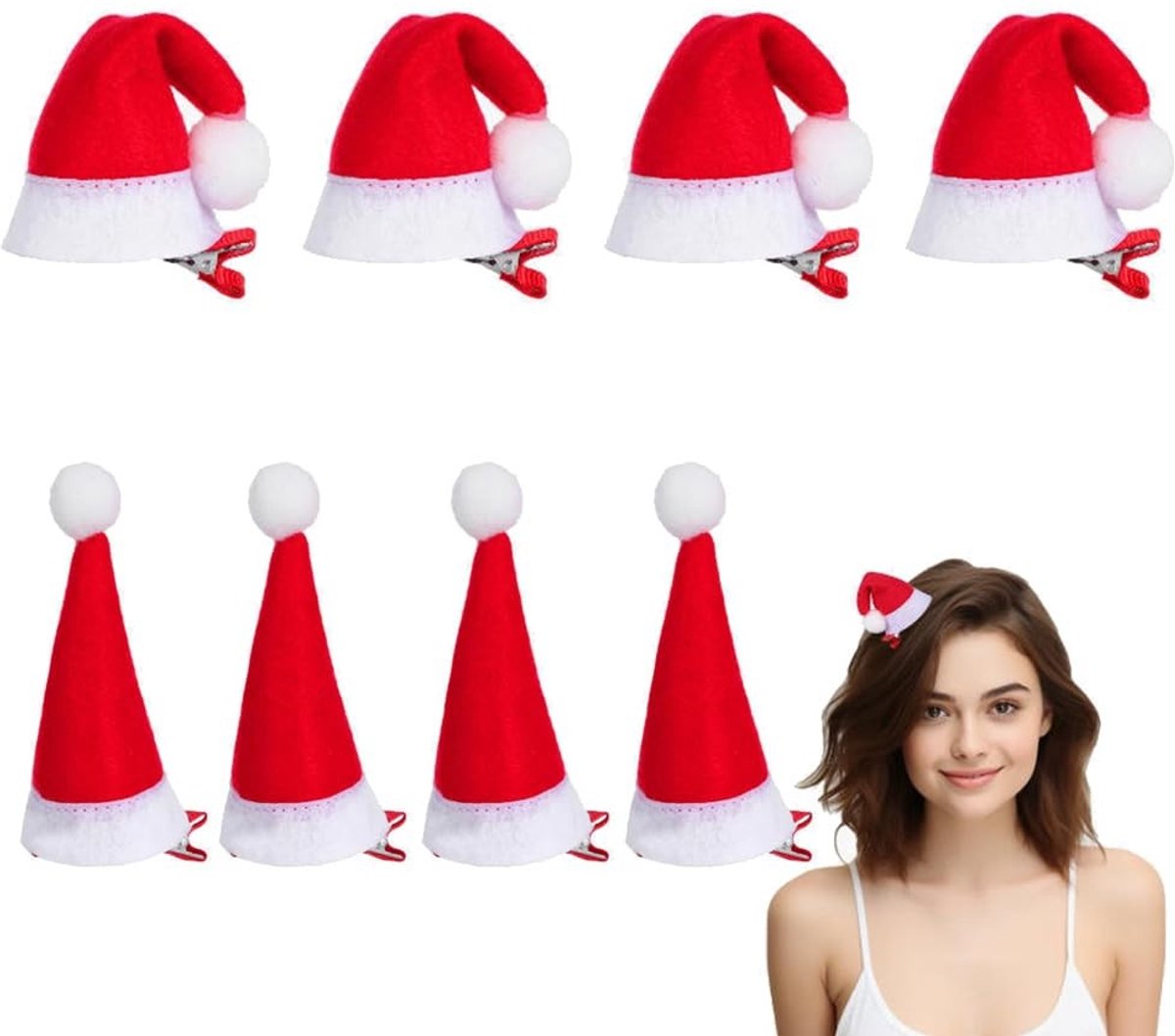 SolidKeus - Set van 8 Kerst Haarspelden voor Feestelijke Kapsels