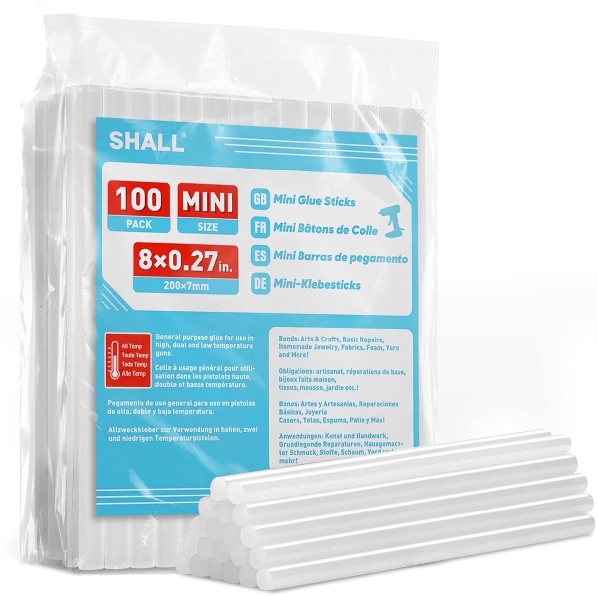 SolidKeus - Mini Hot Glue Sticks 100 Stuks voor Diverse Toepassingen