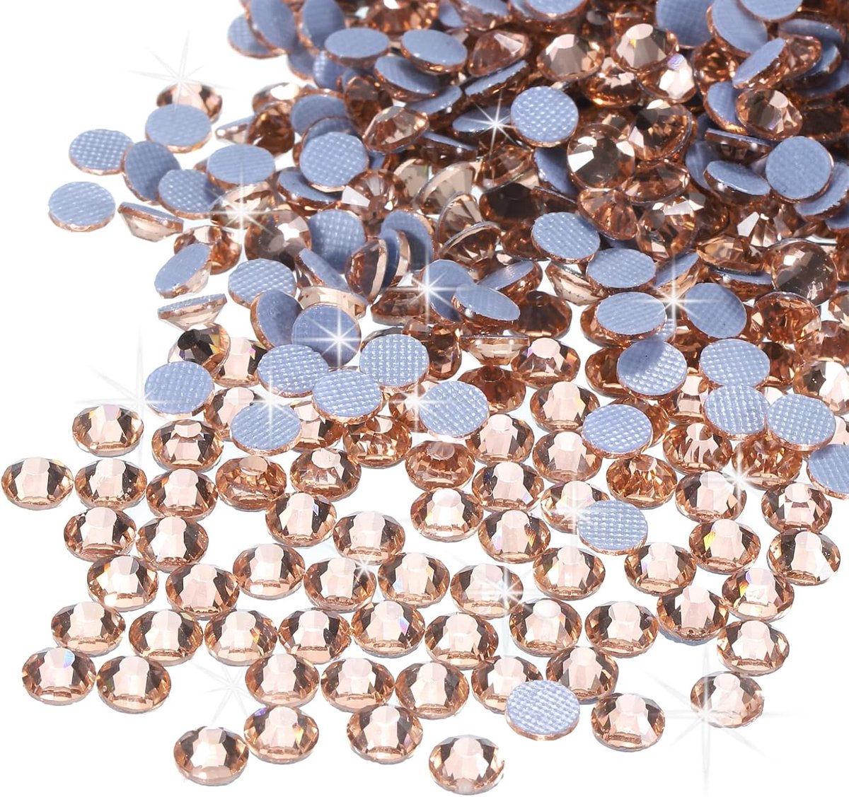 Strassteentjes, platte achterkant, kristalglas, edelstenen voor knutselen, kleding, doe-het-zelfdecoratie (SS10, 2,9 mm, champagne)