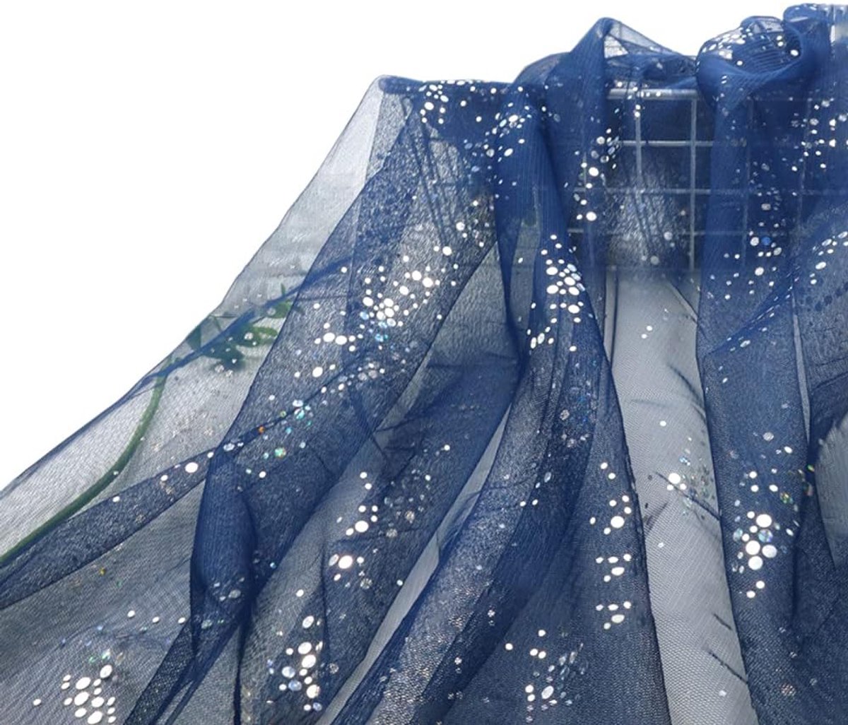 Glittertule, 3 m lang, met kleine pailletten, per meter, 160 cm breed, decoratieve stof, tule, voor naaien, knutselen, decoreren, doe-het-zelf handwerk, gordijnen, podiumkostuum, jurk,