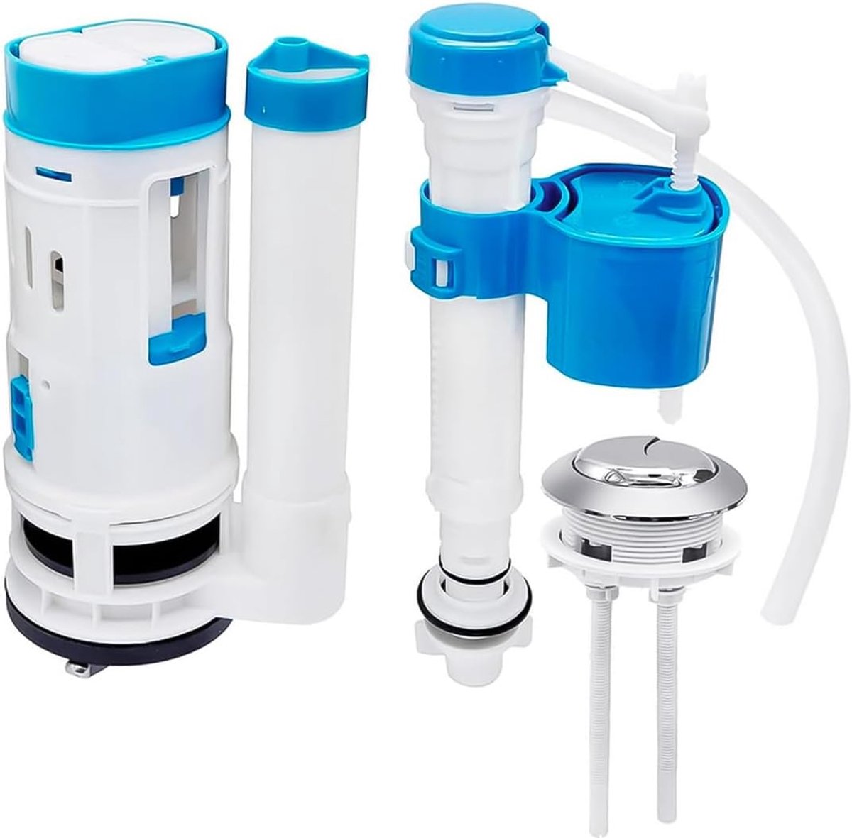 Spoelklepset - Verstelbare toiletreservoirknopmontage RVS Universele lekvrije toiletreservoiraccessoires Compatibel met 20-25 cm hoogte (knopdiameter 7 cm)