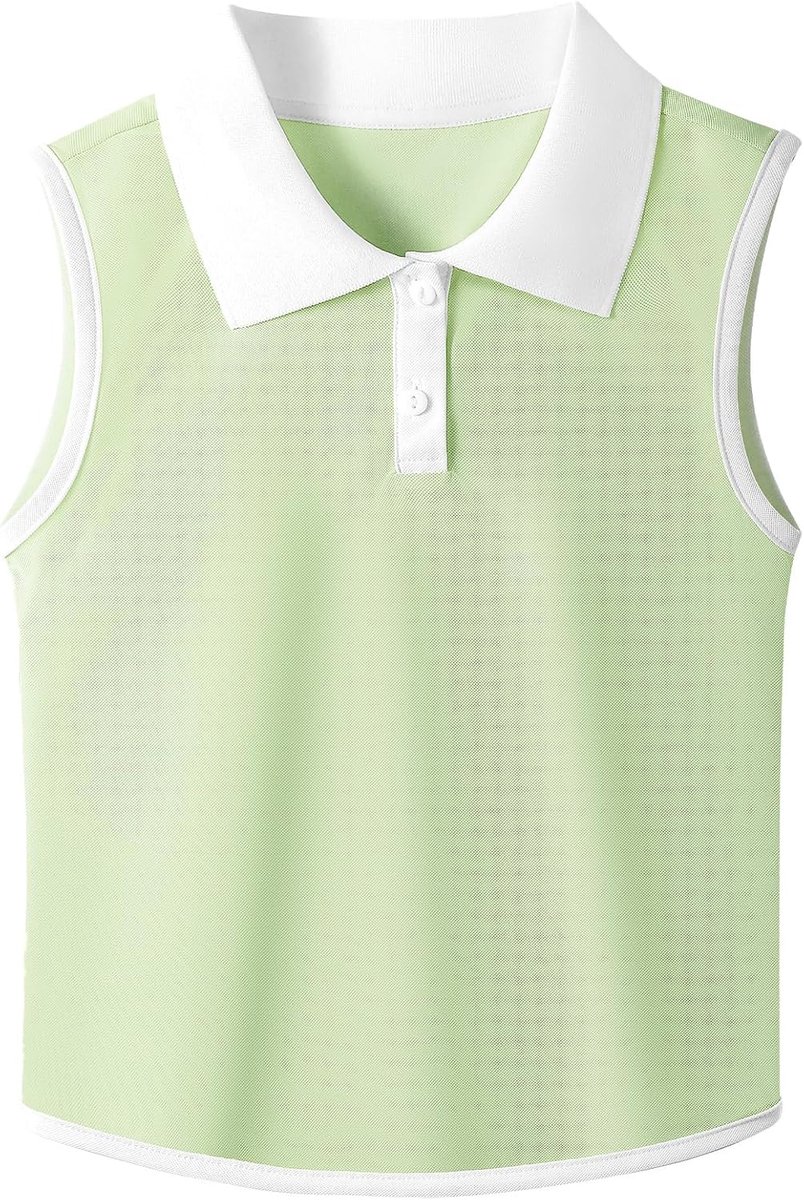 Poloshirt mouwloos golfshirts contrast kraag knopen tennis T-shirts sneldrogend ademend tank tops