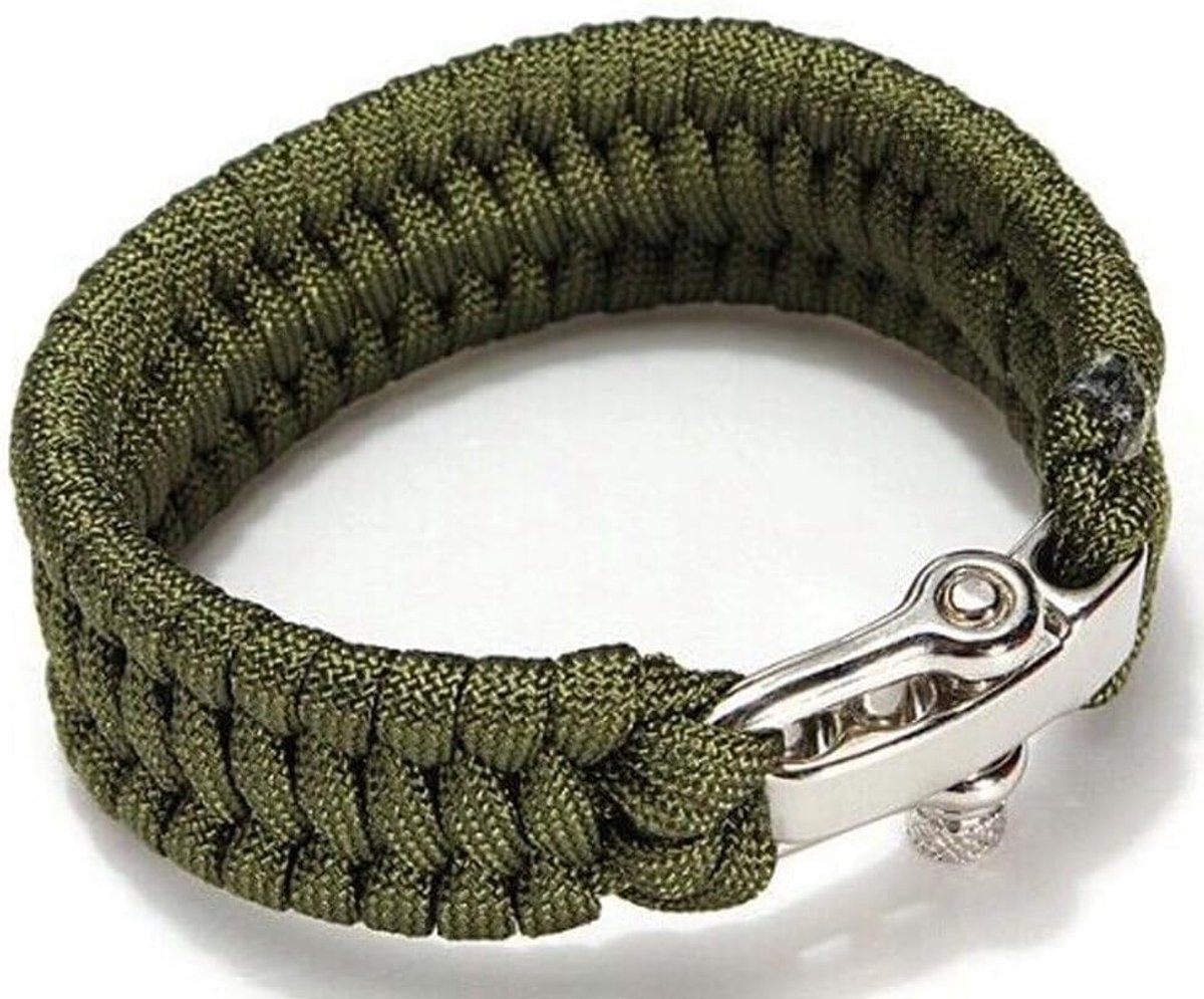 Paracord survivalarmband voor buiten, noodhulp, parachutetouwarmband met verstelbare gesp voor reizen, kamperen en wandelen