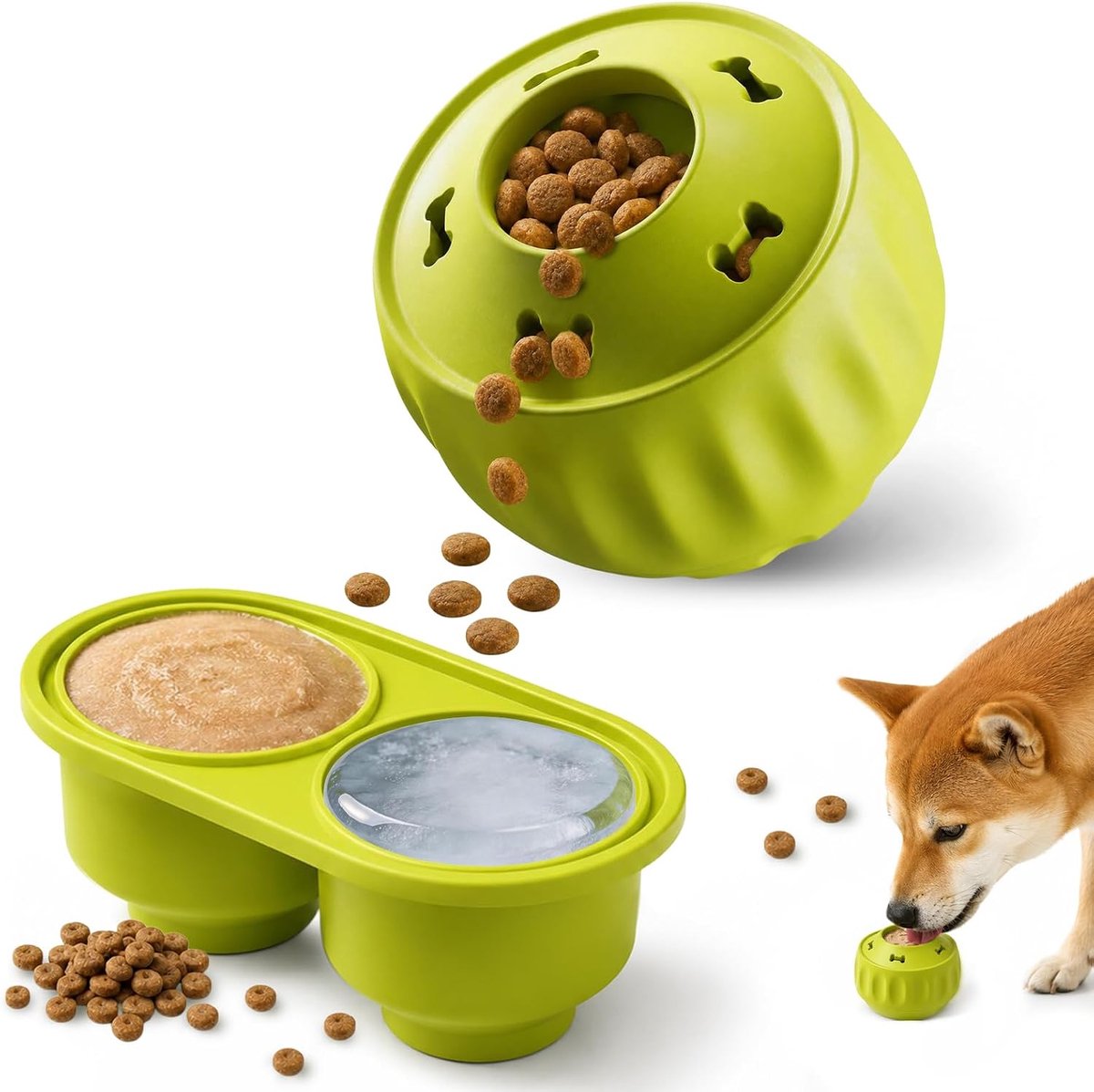 Waterbak voor honden, lekvrij, hondenbak, anti-druppelbak, hondenbak, anti-verstoppingsbak, koelbak, voor koelmiddel, verfrissend, zomer (D)