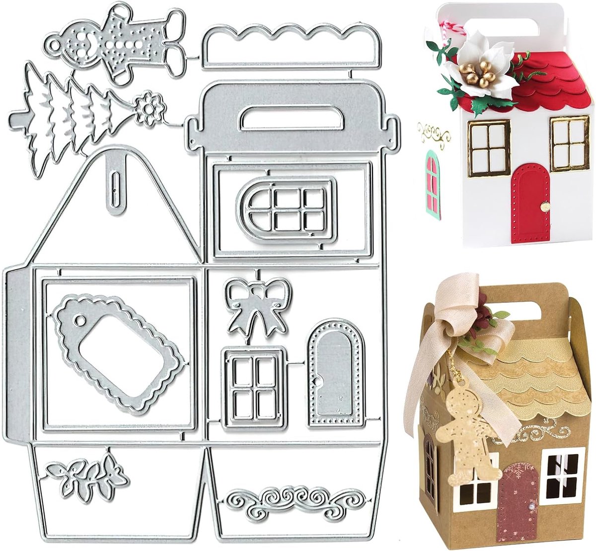 Doos Metalen Embossing Sjablonen Stansmachine Stansvormen Delicate Huis Box Scrapbooking Embossing Sjablonen DIY Scrapbooking Album Decoratieve Embossing Papier Stansvormen Snijmallen