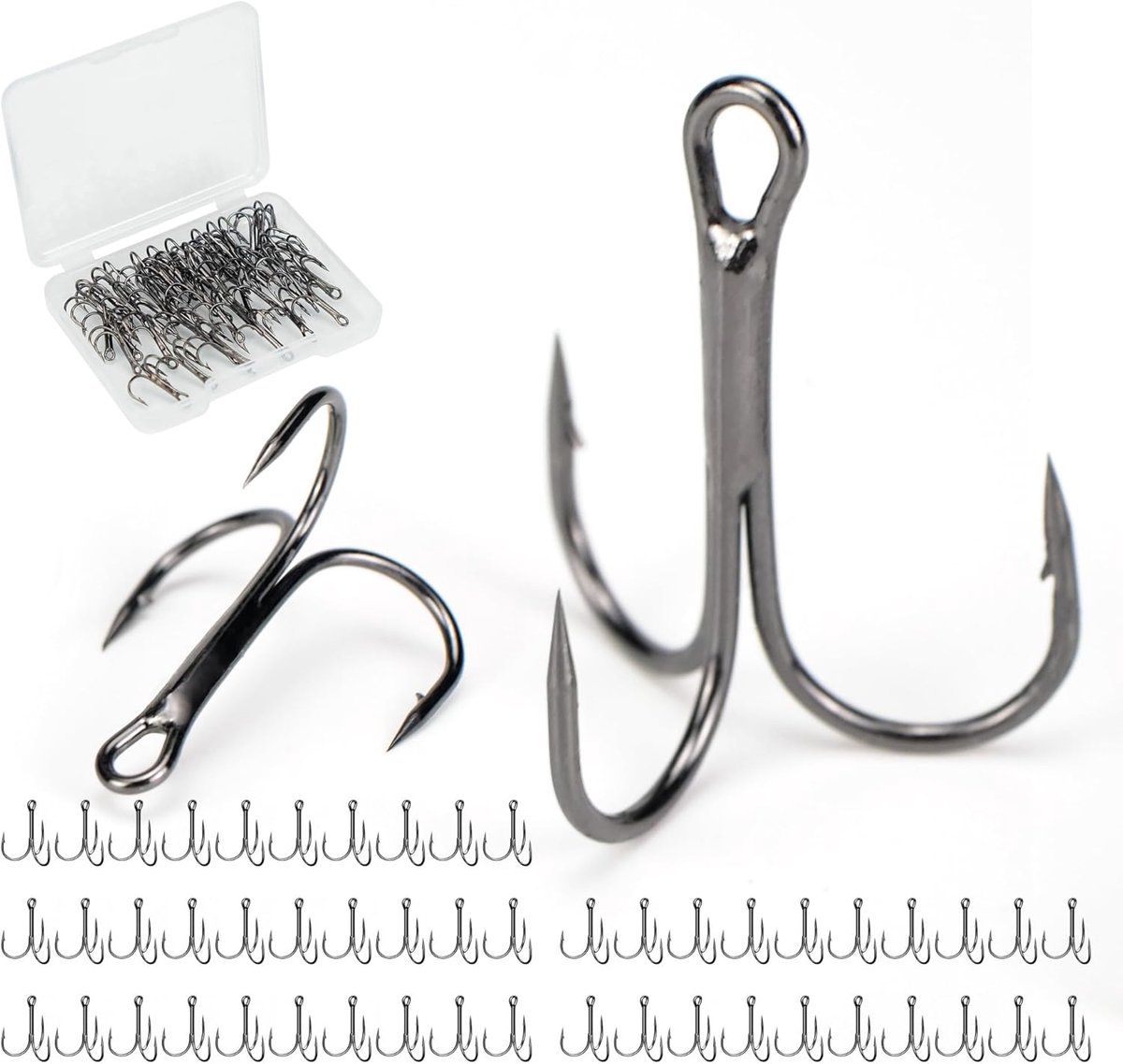 Haken Klassieke Ronde Bocht Sharp Solid Triple Prikkeldraad Vishaak Visgerei