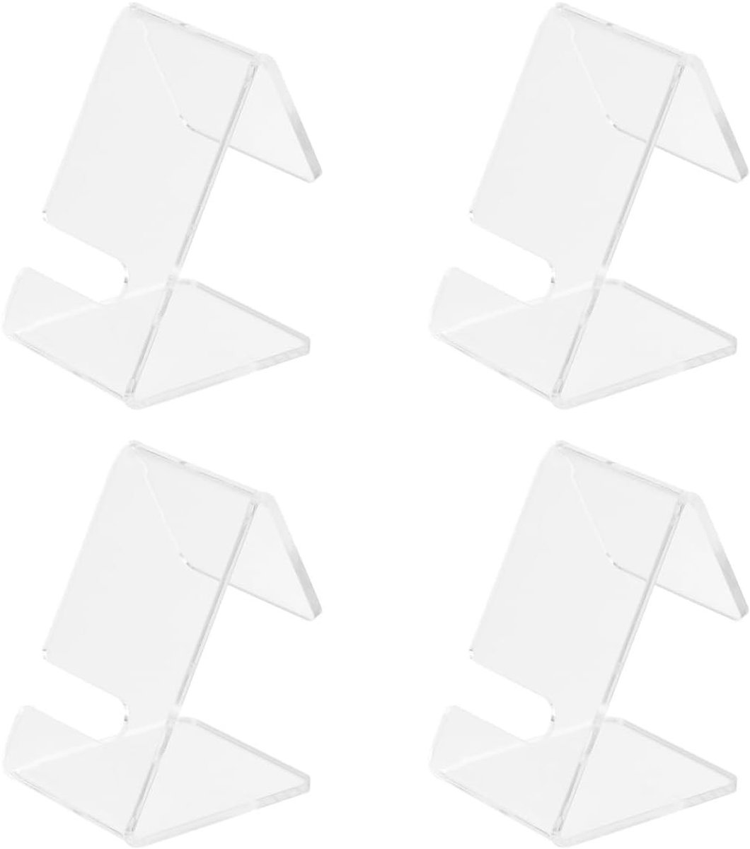 4-delige acryl horloge houder voor standaard polshorloges, sieraden display rek voor armbanden en accessoires van bamboe