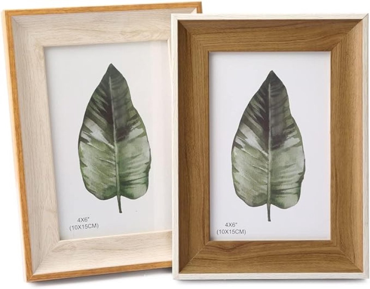 Fotolijst 10x15 cm voor 4x6 inch foto, set van 2, tafel en wandmontage