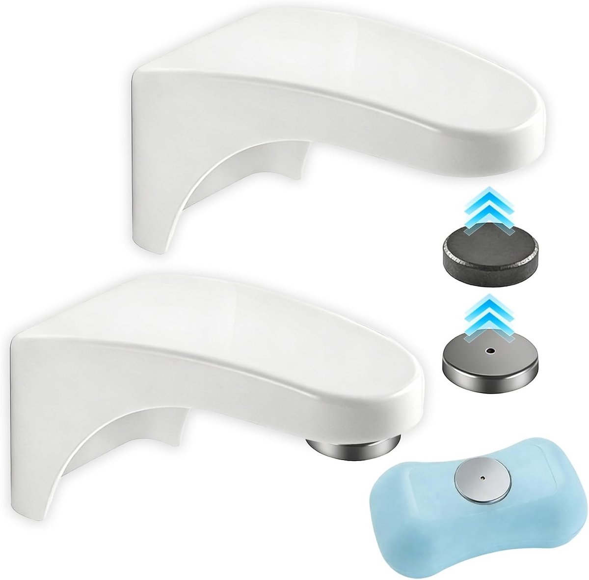 Set van 2 Magnetische Zeepdispensers zonder Boren - Wandmontage voor Keuken, Badkamer en Wastafel, Ideaal voor Organisatie en Ruimtebesparing