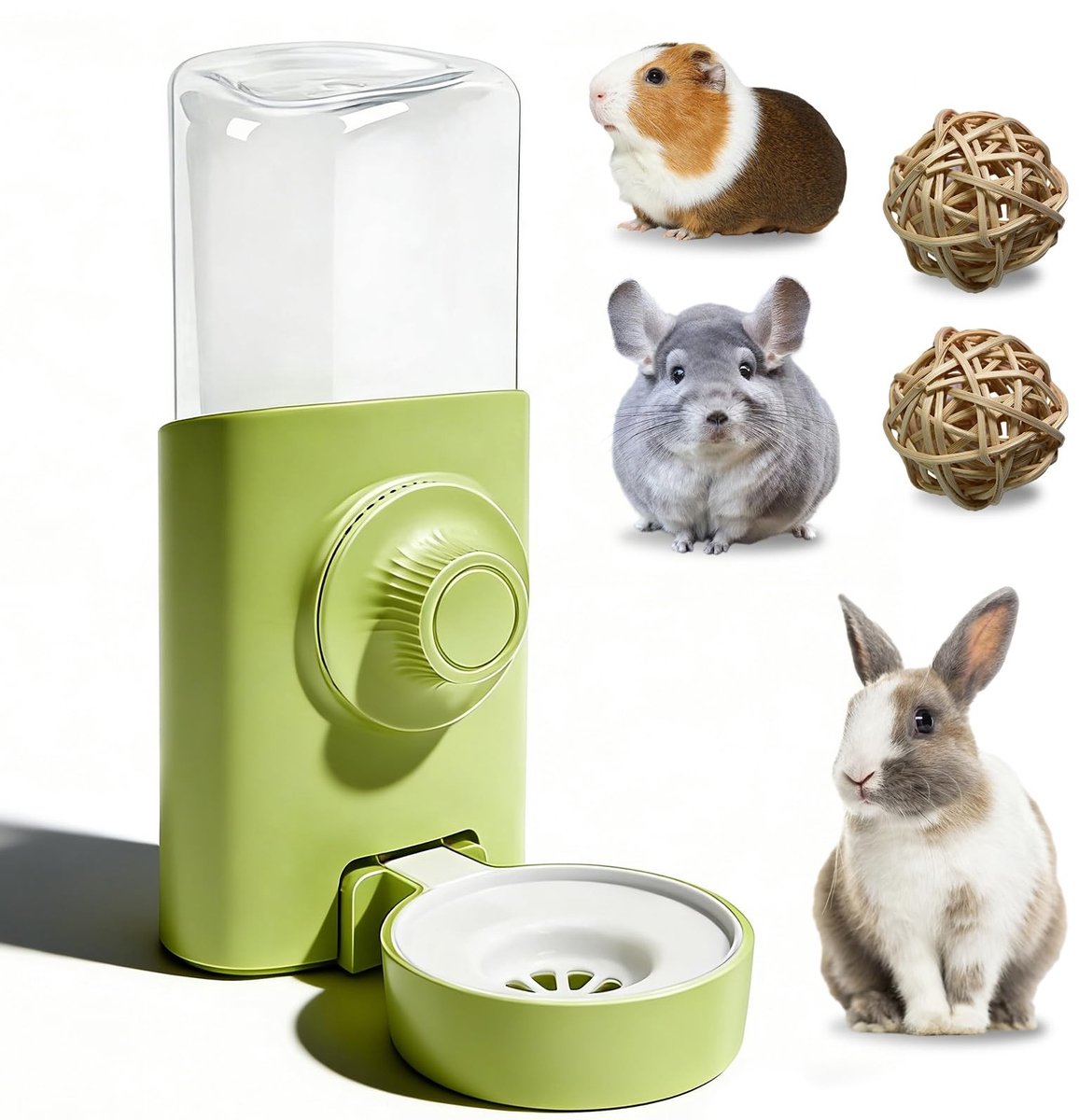 Omgoods – Set van 3 Automatische Drinkflessen voor Knaagdieren, Groen