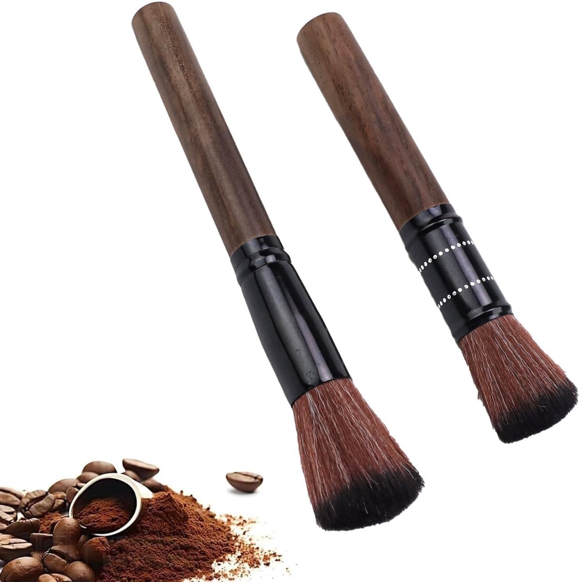 Omgoods - Barista Borstels Set van 2 met Houten Handvat