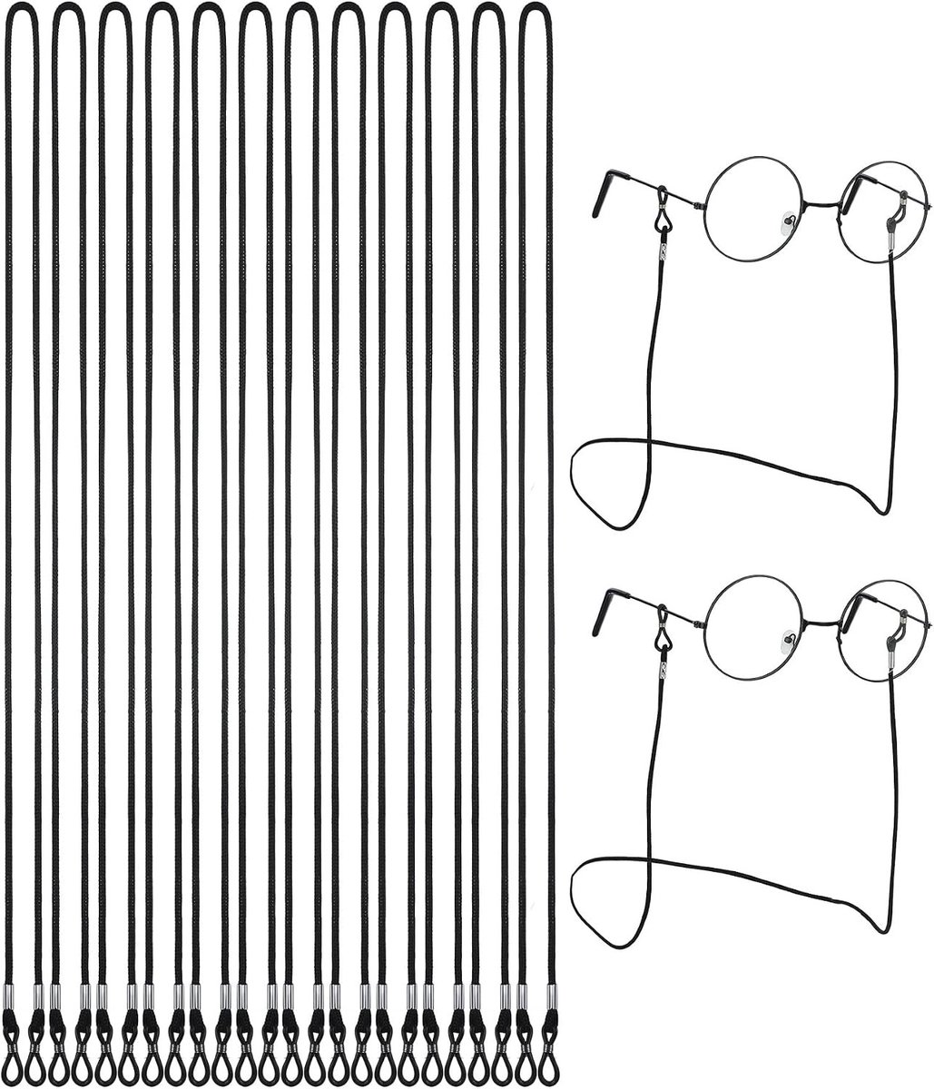12-delige Set Nylon Oogglazen Kettingen - Verstelbare Zonnebril Lanyard en Houder voor Dames en Heren, Ideaal voor Brilbehoud en Comfortabel Draaggemak
