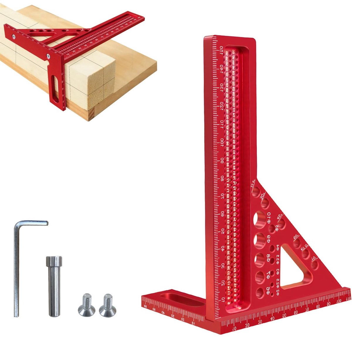 Omgoods - 3D Verstekhoek Aluminium Meetliniaal 22,5°-90°