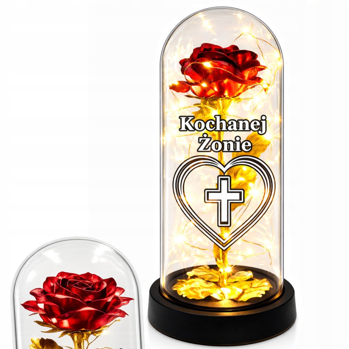 Merkloze LED Znicz Gouden Roos - Eeuwige Liefde voor Geliefde