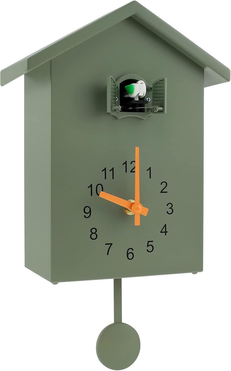 Koekoeksklok met chimer - minimalistische koekoeksklok met slinger - delicate koekoeksklok - vogelhuis - batterijaangedreven - koekoekswand voor wandkunst - woonkamer - keuken - kantoor - decoratie