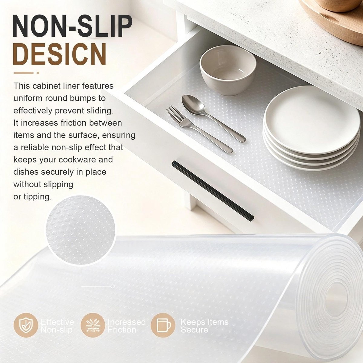 SolidKeus - Antislipmat voor Keuken en Kasten, 45 x 600 cm