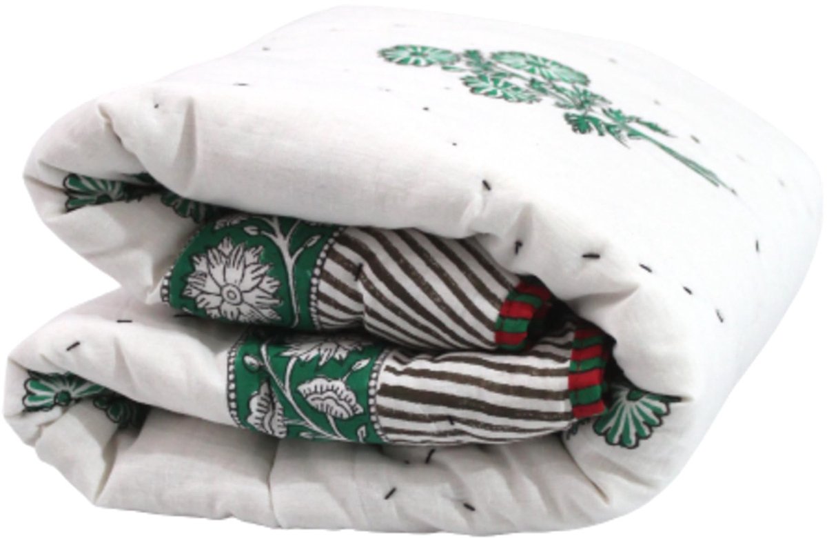 Elzusha - Handgemaakt Katoenen Baby Dekentje met Bloemenprint