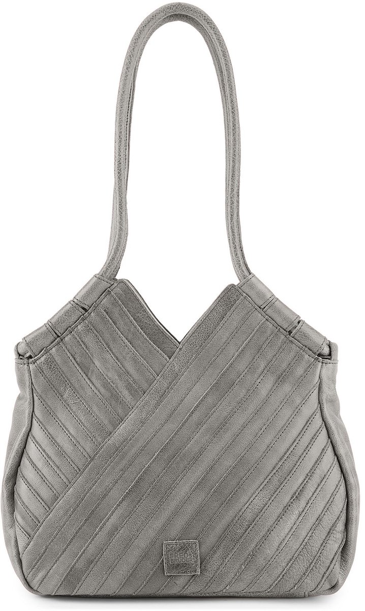 FREDsBRUDER Leren schoudertas Criss-Cross Hobo Bag Grey grijs
