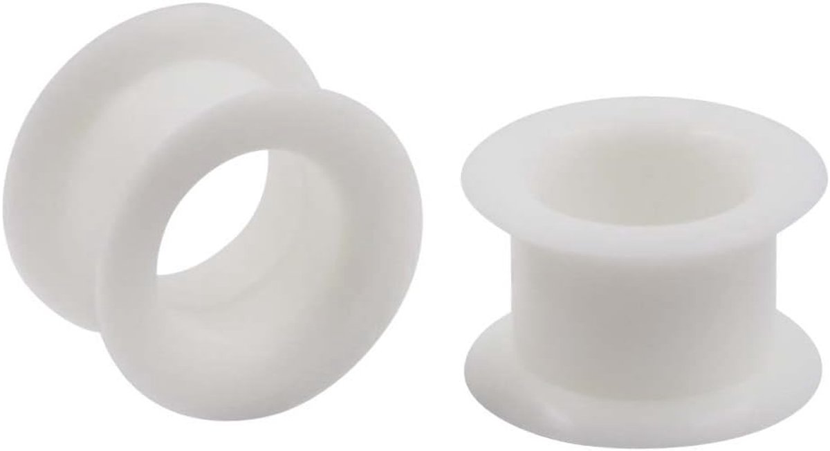 Set van 2 holle harde siliconen tunnel plugs oorpiercing 3 mm - 25 mm