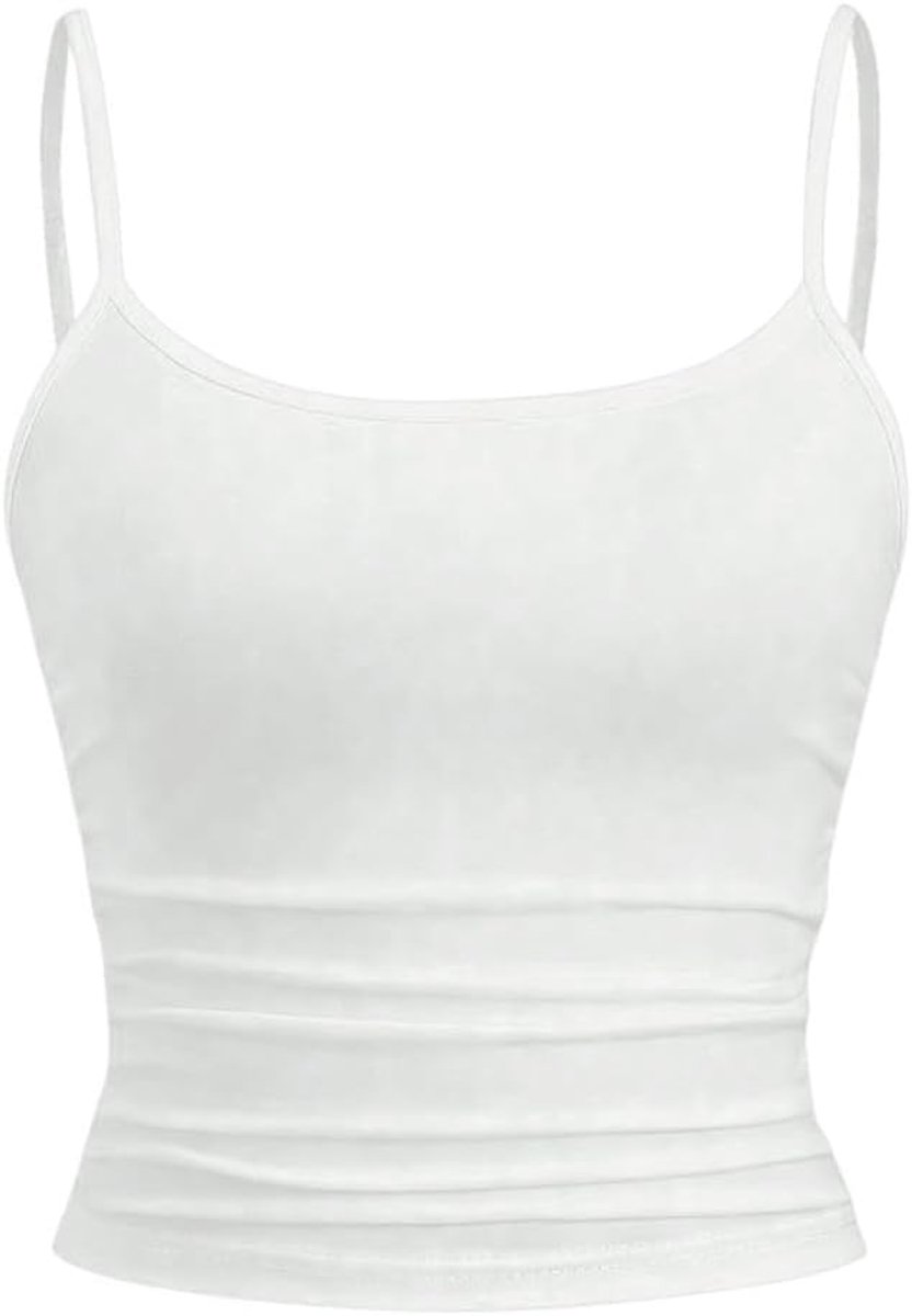 Y2K Crop Tanktop voor dames, casual shirt met bandjes, zomer, buikvrije top, basic camisole