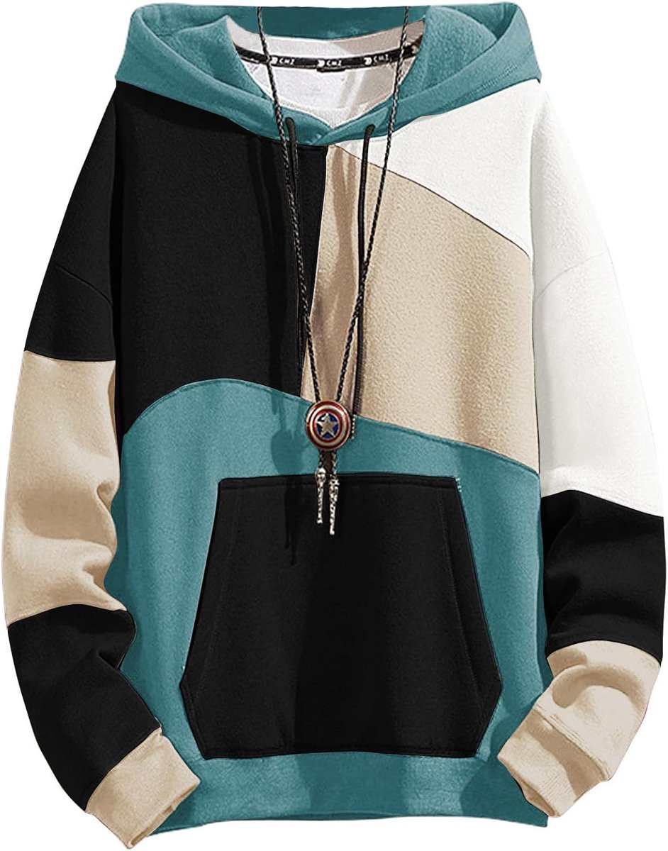 Hoodies Techwear Kleurblok Lange Mouwen Sweatshirts Unisex Lichtgewicht Capuchon Trui Hoodie Pullover
