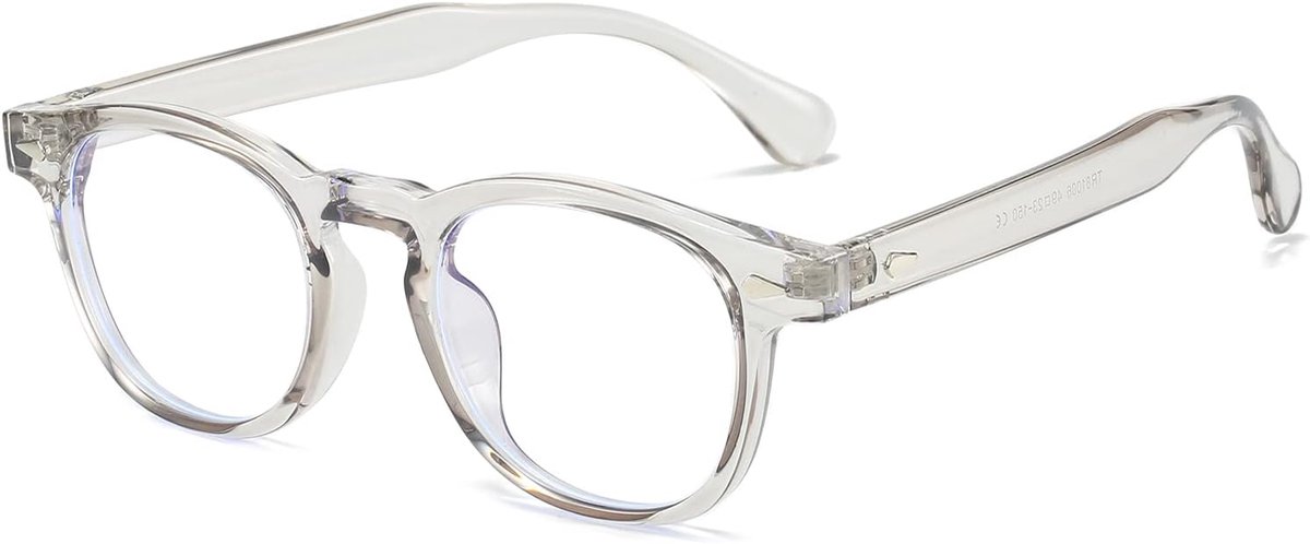 Bril met blauwlichtfilter, ronde bril voor dames en heren, kleine ronde bril, zonder sterkte, retro, anti-blauw licht, ronde computerbril, nerdbril, decoratieve bril