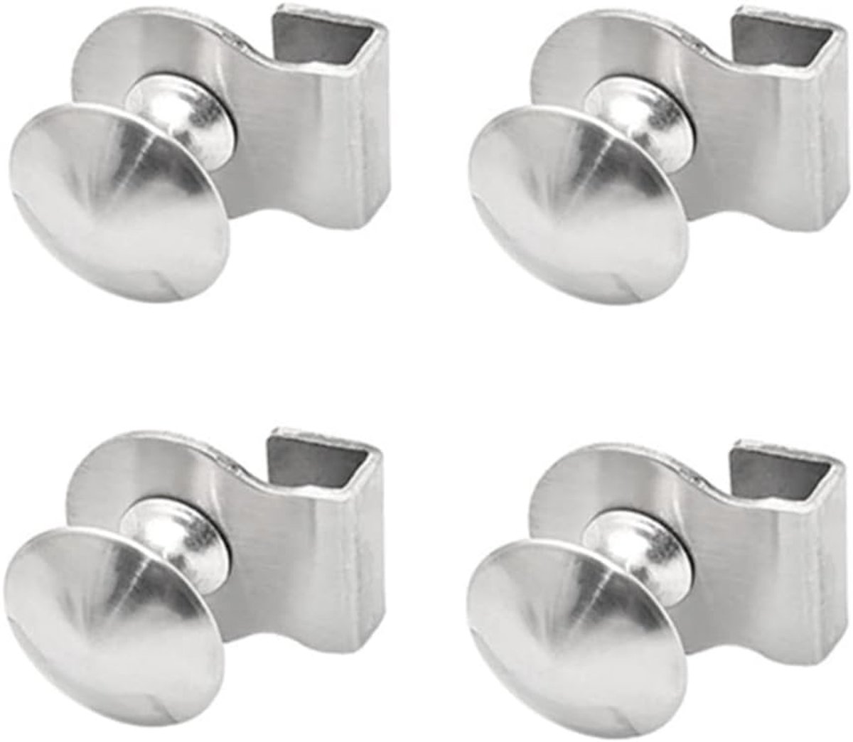 Glazen deurgreep, glazen clip-greep, zinklegering, zonder boren, deurclips, klemmen, grepen voor glas, 3-5 mm, vitrines, kasten, lades (A（4STUKS)