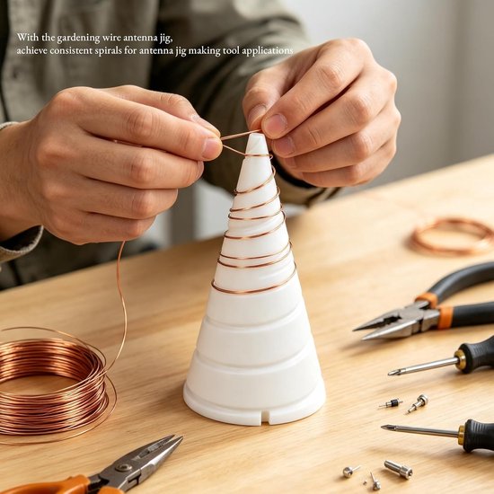 2 STKS Coil Winding Jig, Koperdraad Antenne Jig Spiraal Antenne Maken Kegels Air Plant Houder Tool Groenten Tuin Tool Voor Elektrocultuur Tuinieren — afbeelding 3