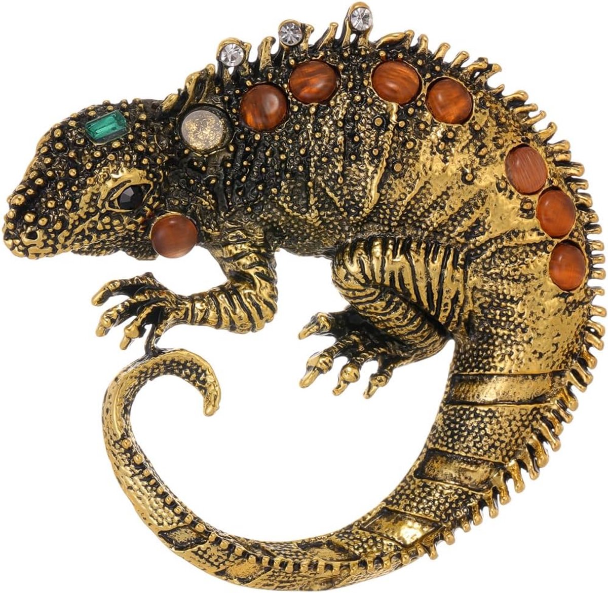 Antieke Hagedis Broche Vintage Kristal Zinklegering Dieren Spelden voor Vrouwen Mannen Jassen Pakken Jurk