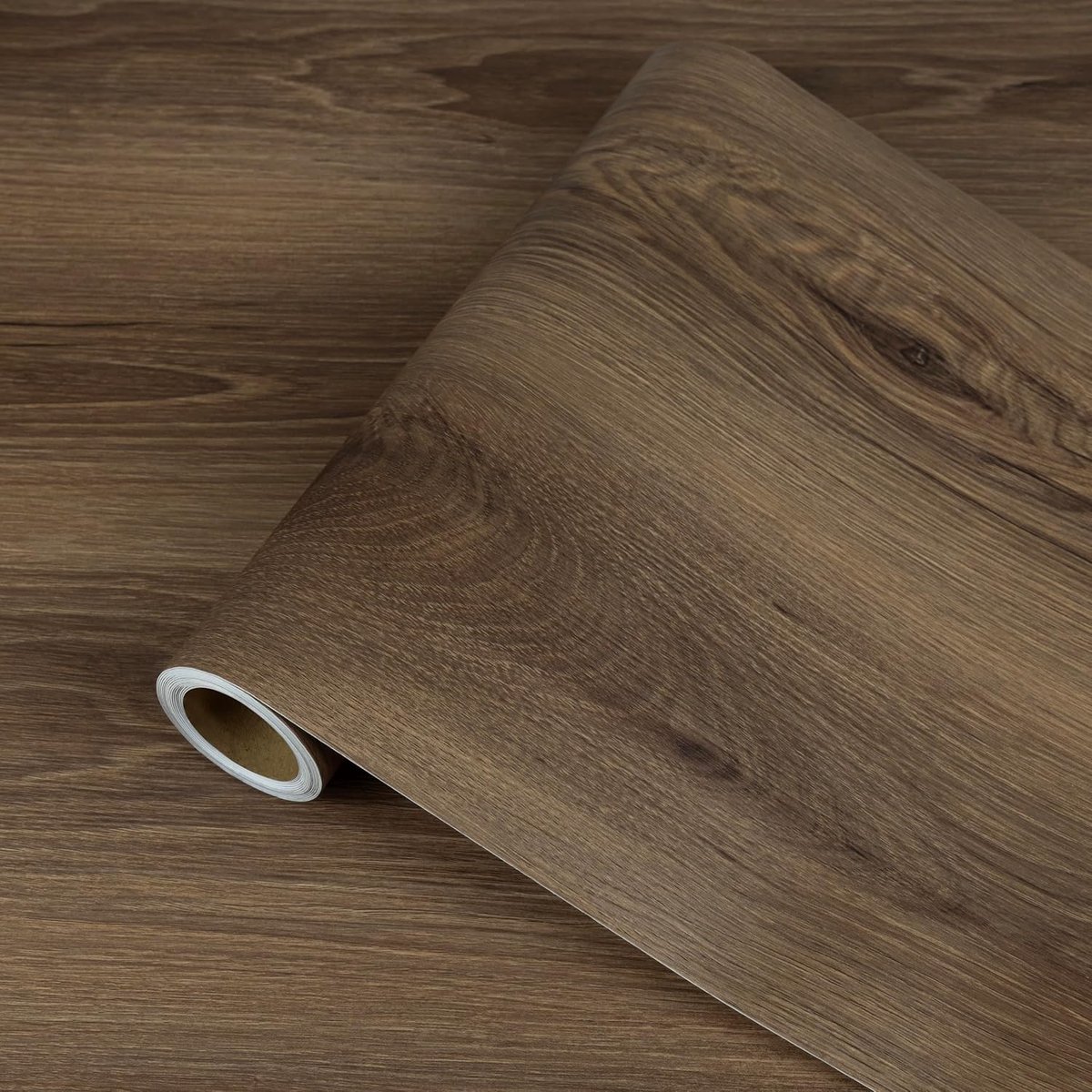 Vinylvloer, zelfklevend, pvc-vloerbedekking, zelfklevend | Houtlook vloerstickers, waterdicht, slijtvast, voor keuken, woonkamer, badkamer, walnoothoutnerf, 30 x 300 cm/rol