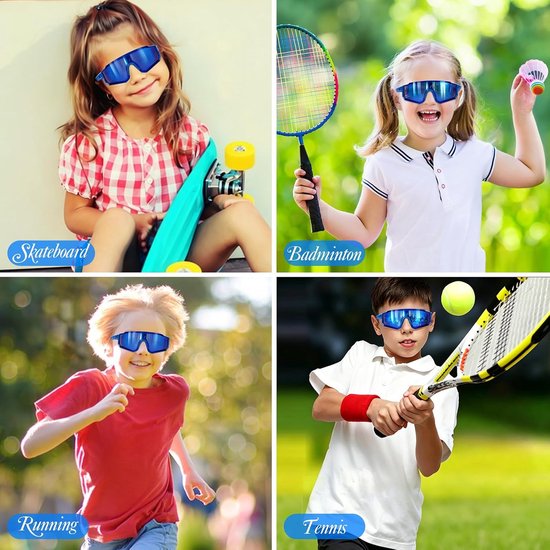 Fietsbril voor kinderen, fietsbril voor kinderen, UV400-bescherming, gepolariseerde sportzonnebril voor jongens en meisjes, voor fietsen, tennis en hardlopen — afbeelding 5