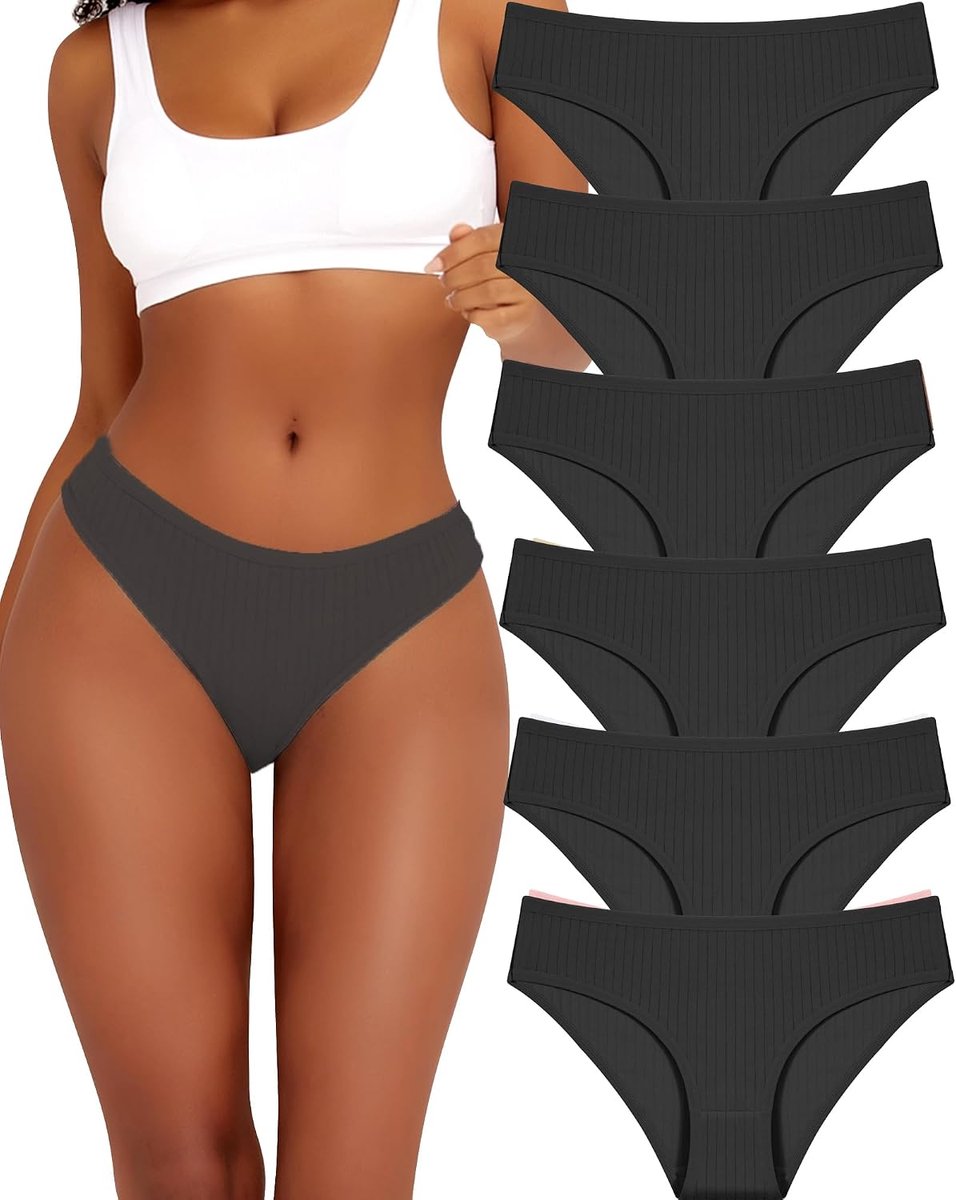 Set van 6 onderbroeken voor dames, katoen, stretch, slips, katoen, hipster, comfortabel ondergoed, katoenen ondergoed, ademende slip, meerpak S-XL