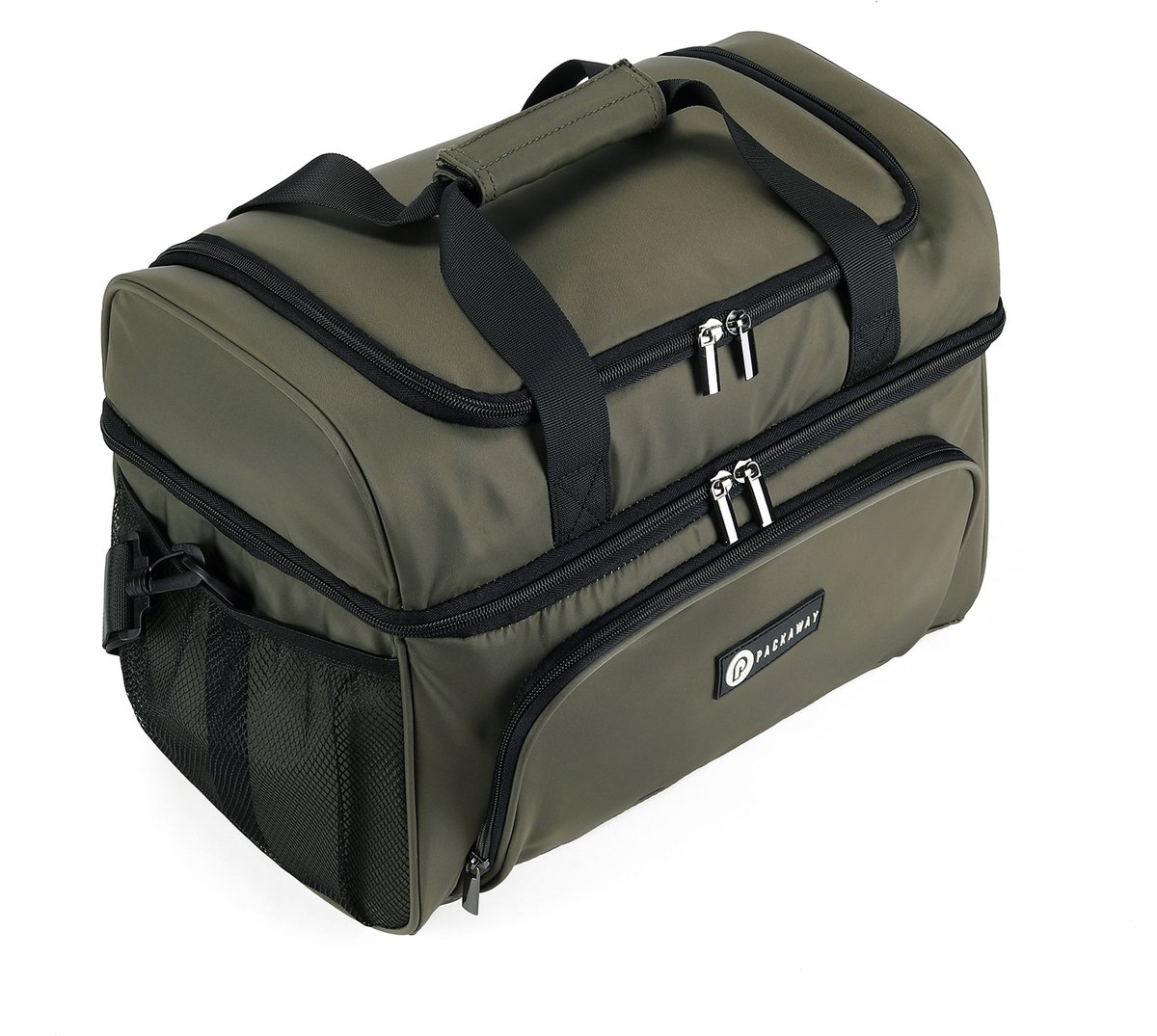 Packaway Koeltas 20L - Lunchtas - Inclusief 4 Koelelementen - Dubbel Compartiment - 4-Laags Geïsoleerd - Waterafstotend - Olive Green — cadeau in Sport & Outdoor - foto 5