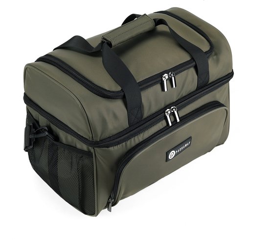 Packaway Koeltas 20L - Lunchtas - Inclusief 4 Koelelementen - Dubbel Compartiment - 4-Laags Geïsoleerd - Waterafstotend - Olive Green van Packaway — afbeelding 5