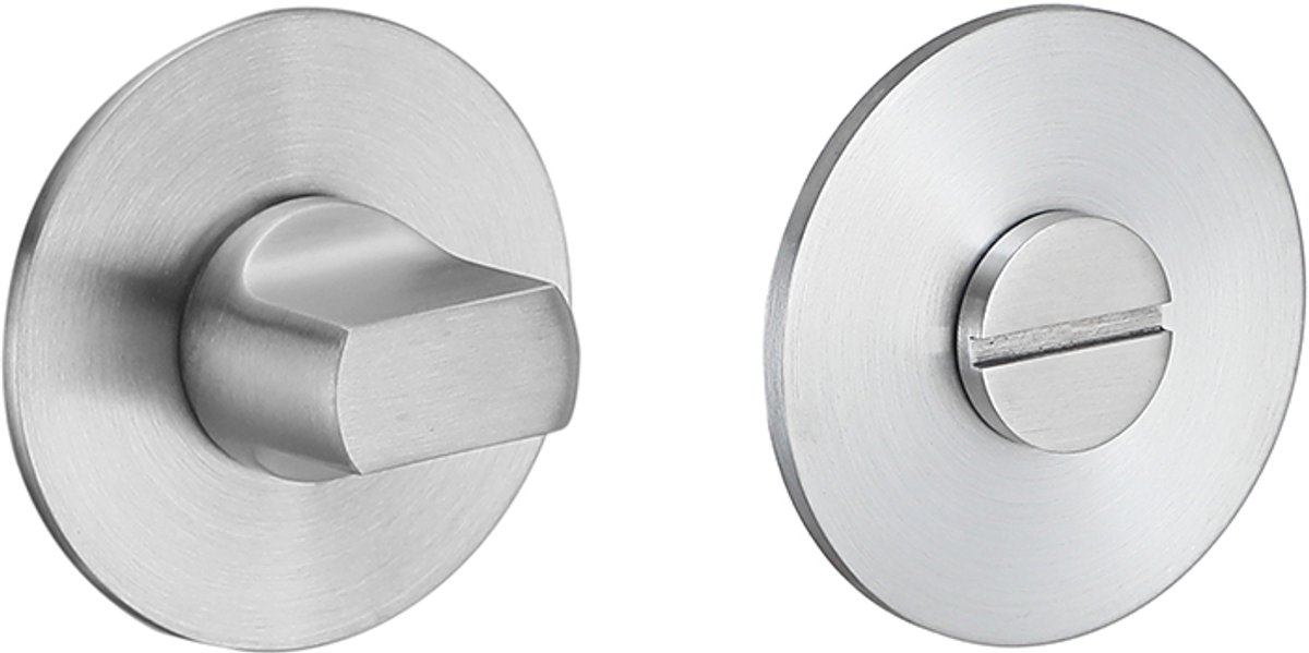 Rozet met toilet / badkamersluiting rond 55x3 mm ultra dunne rozet van 3mm geborsteld RVS