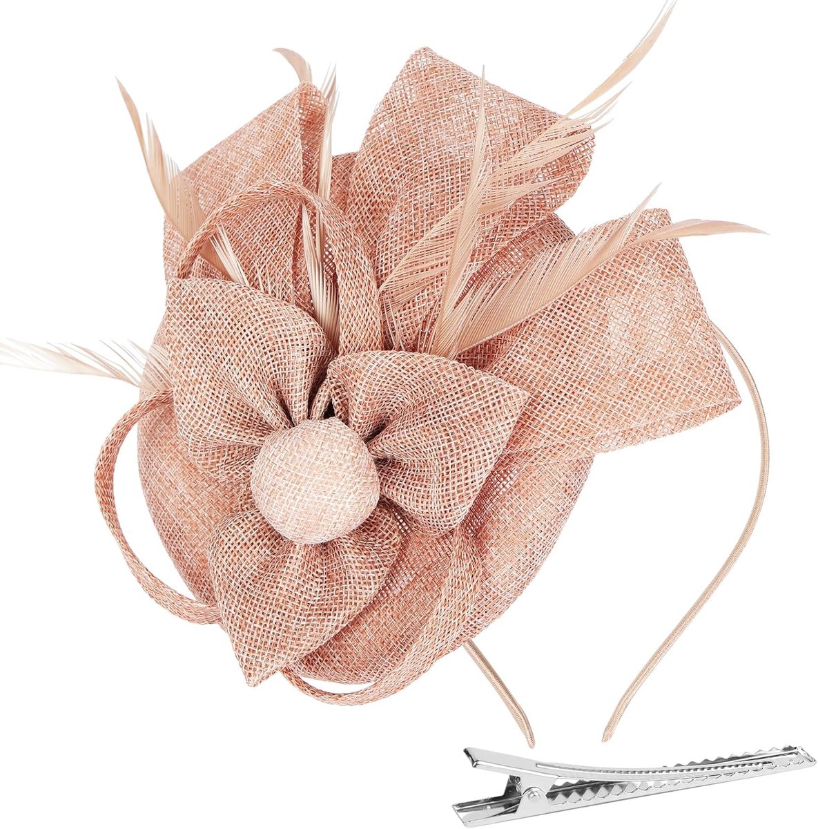 Fascinatorhoed voor dames, mesh bloemenveren, fascinator-hoofdband, fascinerende hoeden voor vrouwen, feestkostuum, hoofddeksels voor bruiloft, theekransje, cocktailrace, Valentijnsdag