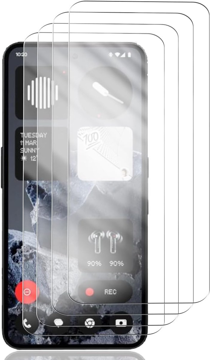 4 stuks gehard glas voor CMF Phone 2 Pro displaybeschermfolie, hardheid 9H, krasbestendig, anti-vingerafdruk, luchtbelvrij, HD helder displaybeschermfolie