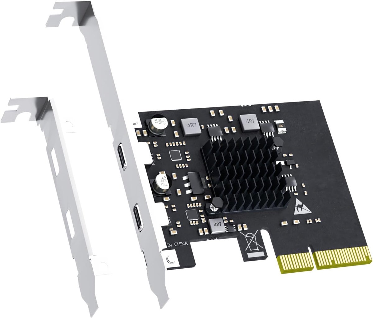 U3142C 2-Poorts 10Gb PCIe USB-uitbreidingskaart, 2 USB-C poorten (USB 3.2 Gen 2), PCIE X4-interface, compatibel met Windows/Linux/Mac OS