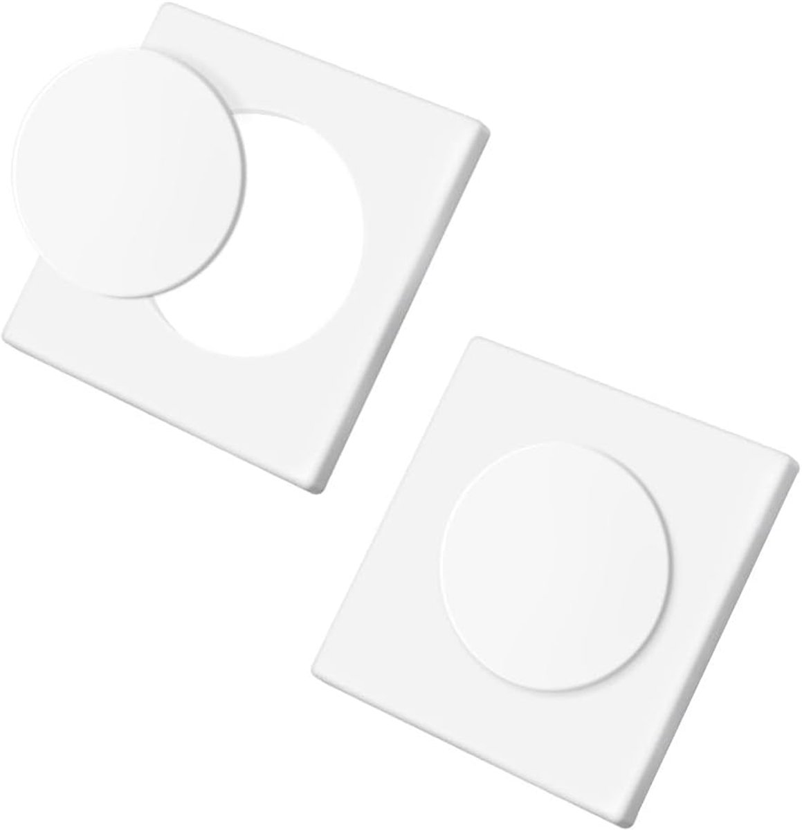 2 stuks blinde wandplaat, 86 x 86 mm, wit, kunststof schakelaarafdekking, stopcontactafdekking met afneembaar klikgat voor ongebruikte stopcontacten of schakelaars