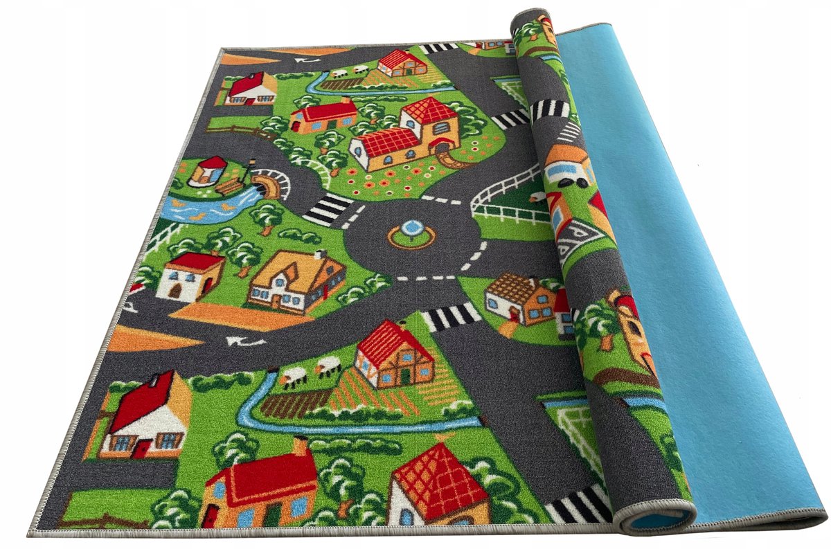 Kinderkleed Stad Straten 120x180cm - Speelkleed met Wegen