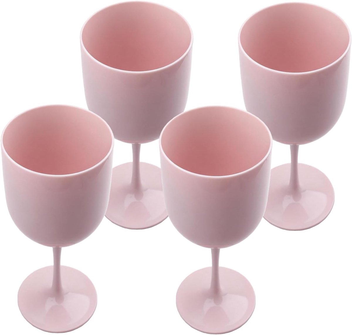 Wijnglazen plastic: 480 ml herbruikbare plastic wijnglazen van PP, onbreekbare champagneglazen plastic voor bruiloften, verjaardagen, feesten, Kerstmis (roze)