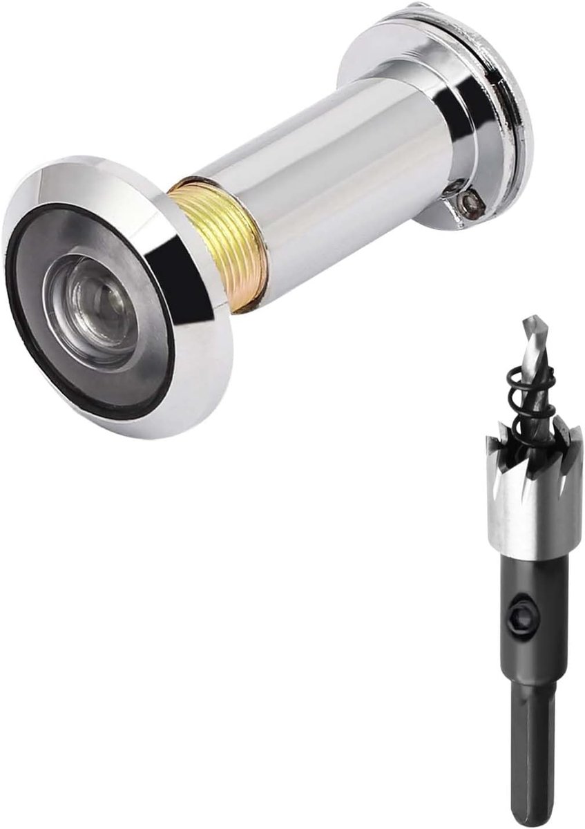 Deuropening 16-21 mm, deurspion groothoek 200 graden, instelbare lengte, deurspion met inkijkbescherming, deurspion voor toegangsdeuren binnen en buiten, geschikt voor deuren van