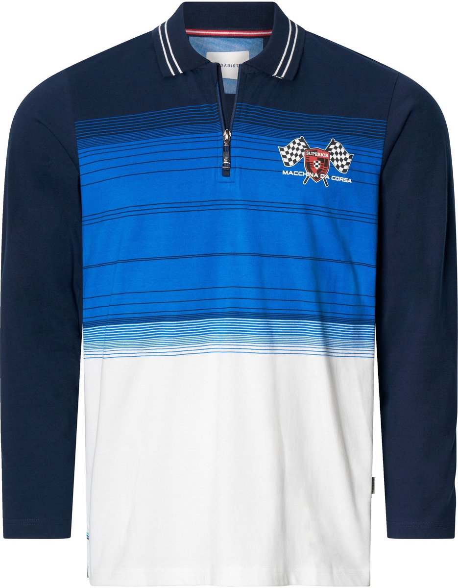 Babista herren Poloshirt Met Lange Mouwen - 72/74 - blauw - Plus Size