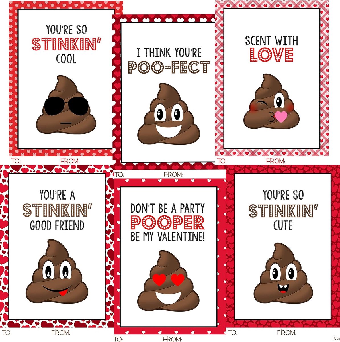 Grappige thema Valentijnsdag klaslokaal delen kaart set (24 inbegrepen)