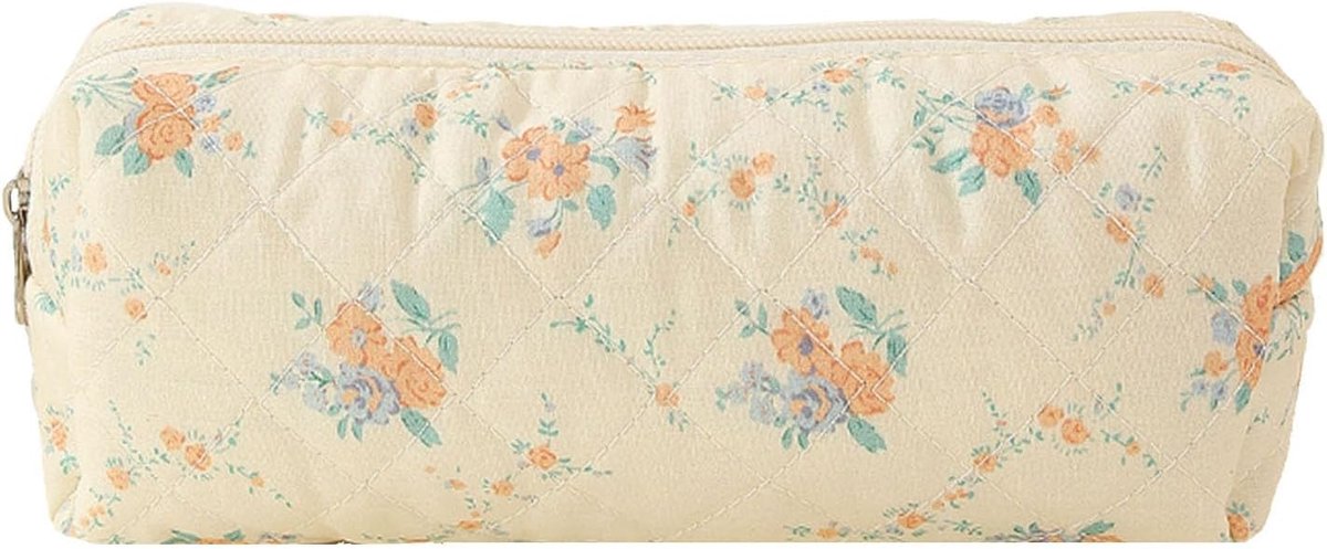 Etui, Briefpapier Etui, Dames Etui, Modieuze Etui, Rits Etui, Bloemen Etui, Modieuze Rits Etui, Lichtgewicht Etui Voor Jongens En Meisjes (Wit)