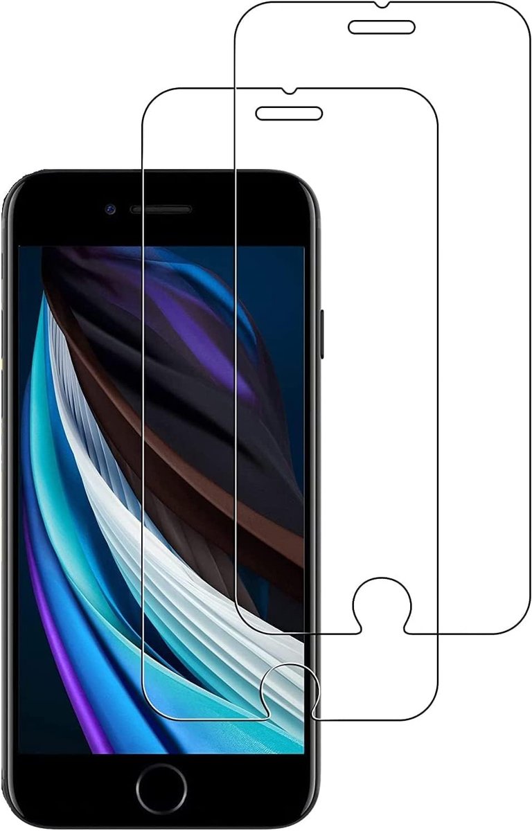 Beschermfolie compatibel met iPhone SE 3/2 (2022/2020) 4,7 inch, pantserglas, gelaagd glas, kristalhelder, krasbestendig, 2 stuks