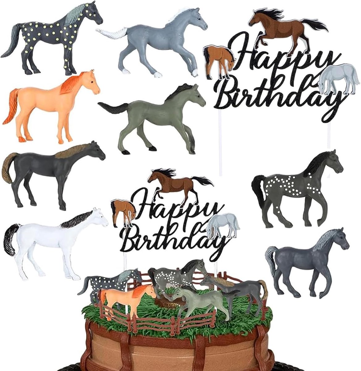 15 Stuks Paard Verjaardagsdecoratie, Taartdecoratie Feestvarken, Taartdecoratie Meisje, Paard Decoratie, Decoratief Paard, Bakvorm Paard, Voor Paardrijfeesten Met Een Verjaardagsthema