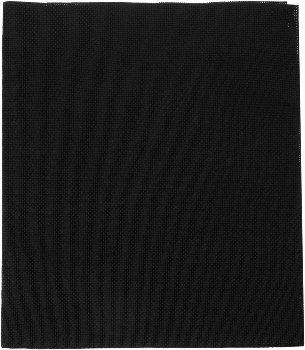 18 Count Kruissteek Doek 48 cm x 71 cm, Borduurwerk Katoen Stof DIY Kruissteek voor Handgemaakte Handwerken Kunst Ambachten Machine Borduurwerk, Zwart