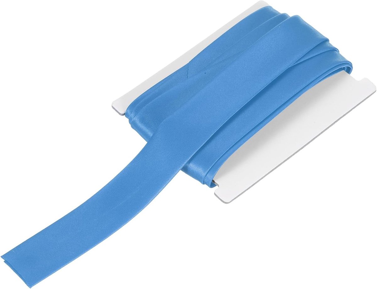 Double Fold Bias Tape voor Naaien 1 Inch x 6 Yards Satijn Voorgevouwen Doorlopende Band voor Zoom Naaien Quilten Randen DIY Ambachten, Blauw