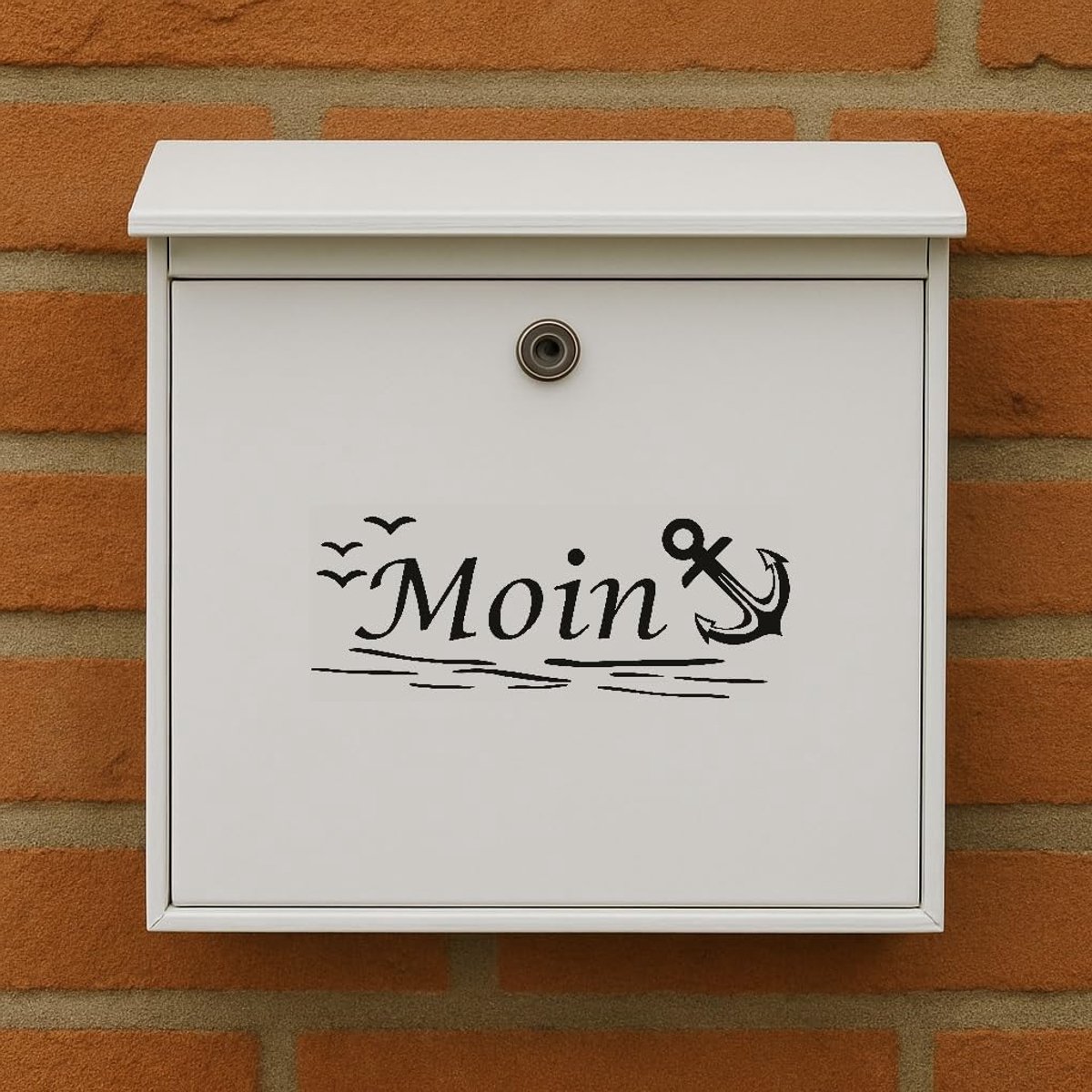 Stickerset, Noordzee & Oostzee stickers voor auto, brievenbus, deur, koffer, weerbestendig, 3 motieven in zwart of wit, afzonderlijk of in set van 2 (1 x wit, V2 anker)